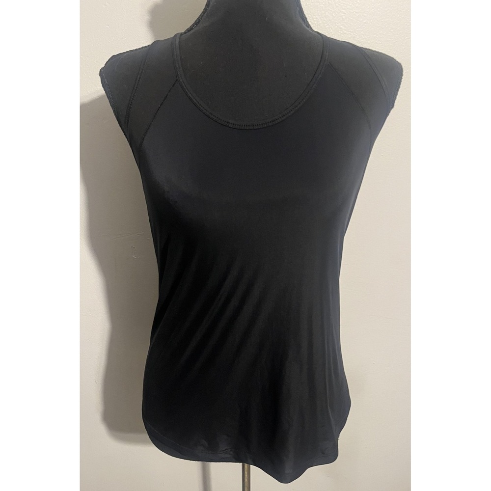 Lululemon Tank Top Womens Small Black Racerback Ruched Back Mesh Workout‎ Yoga